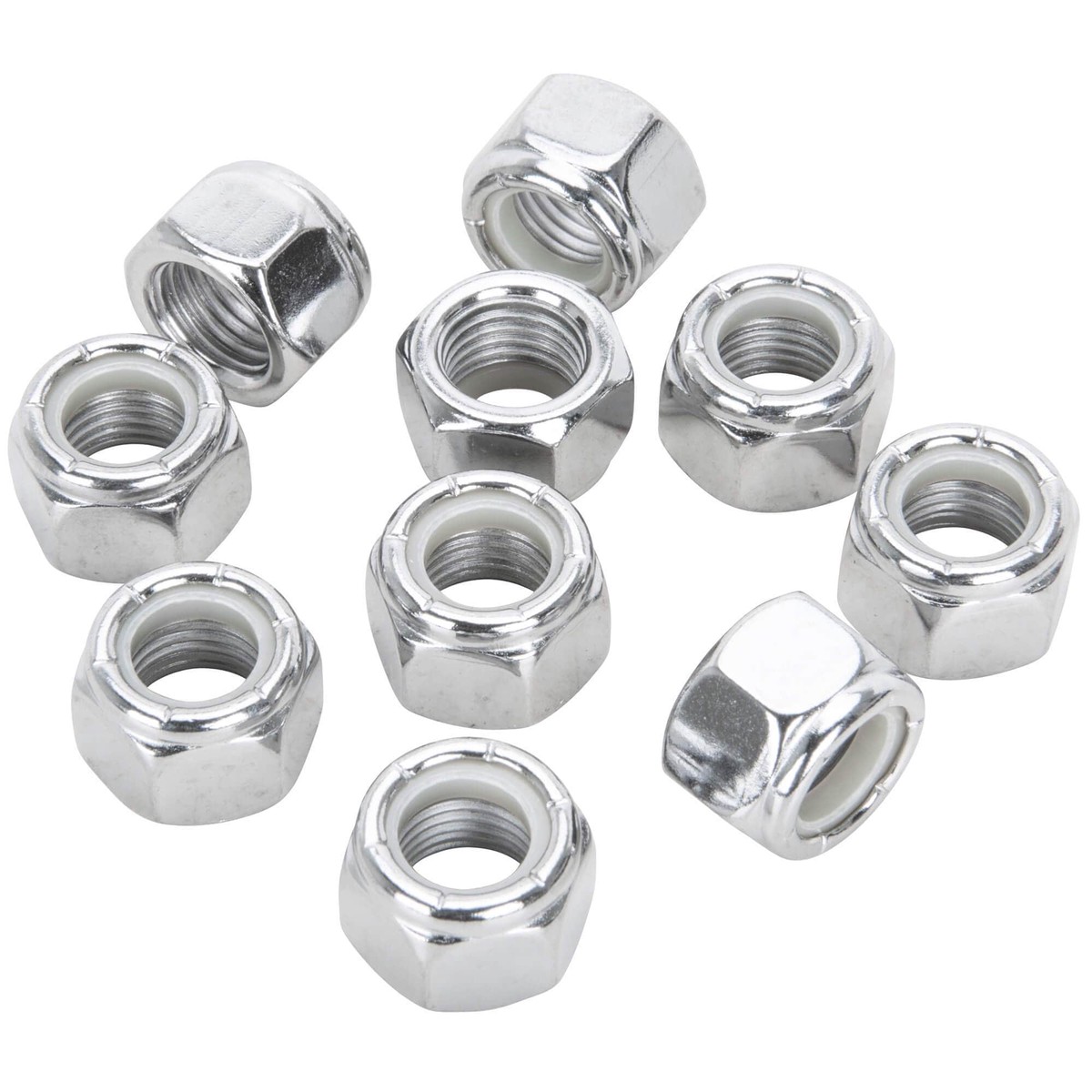 NL-504 716-20 Chrome Plated Nylon Insert Nylock Locknut - 10 Pack