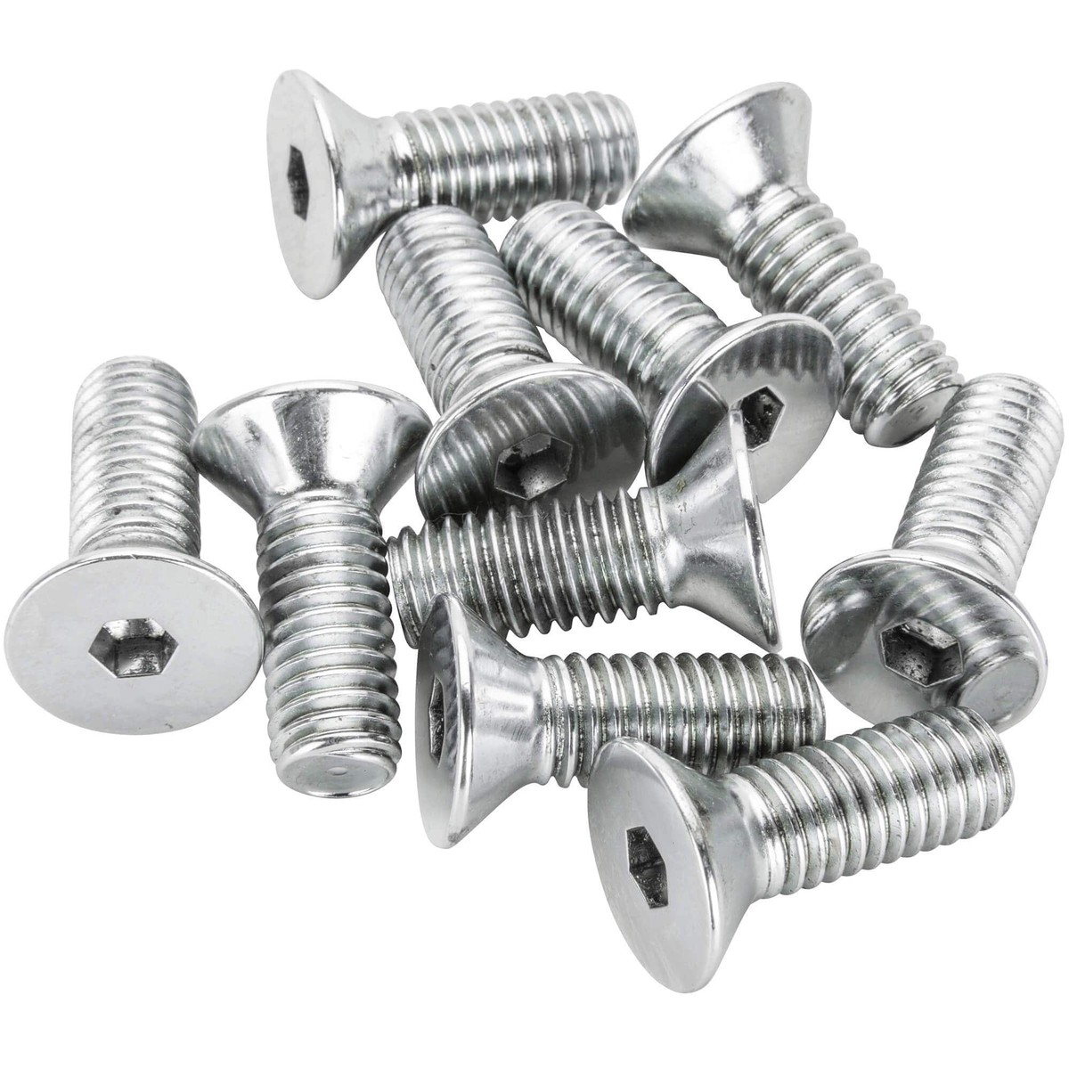 FHS-179 716-14 x 1-14 length Chrome Flat Head Allen Bolt - 10 Pack