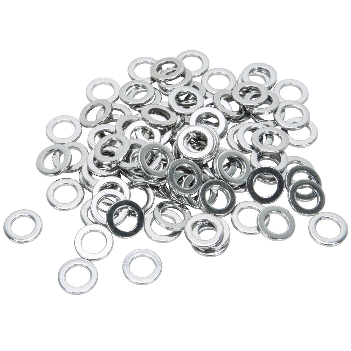 716-F-100 Flat Washers 716 inch - Bag of 100 - Chrome Plated