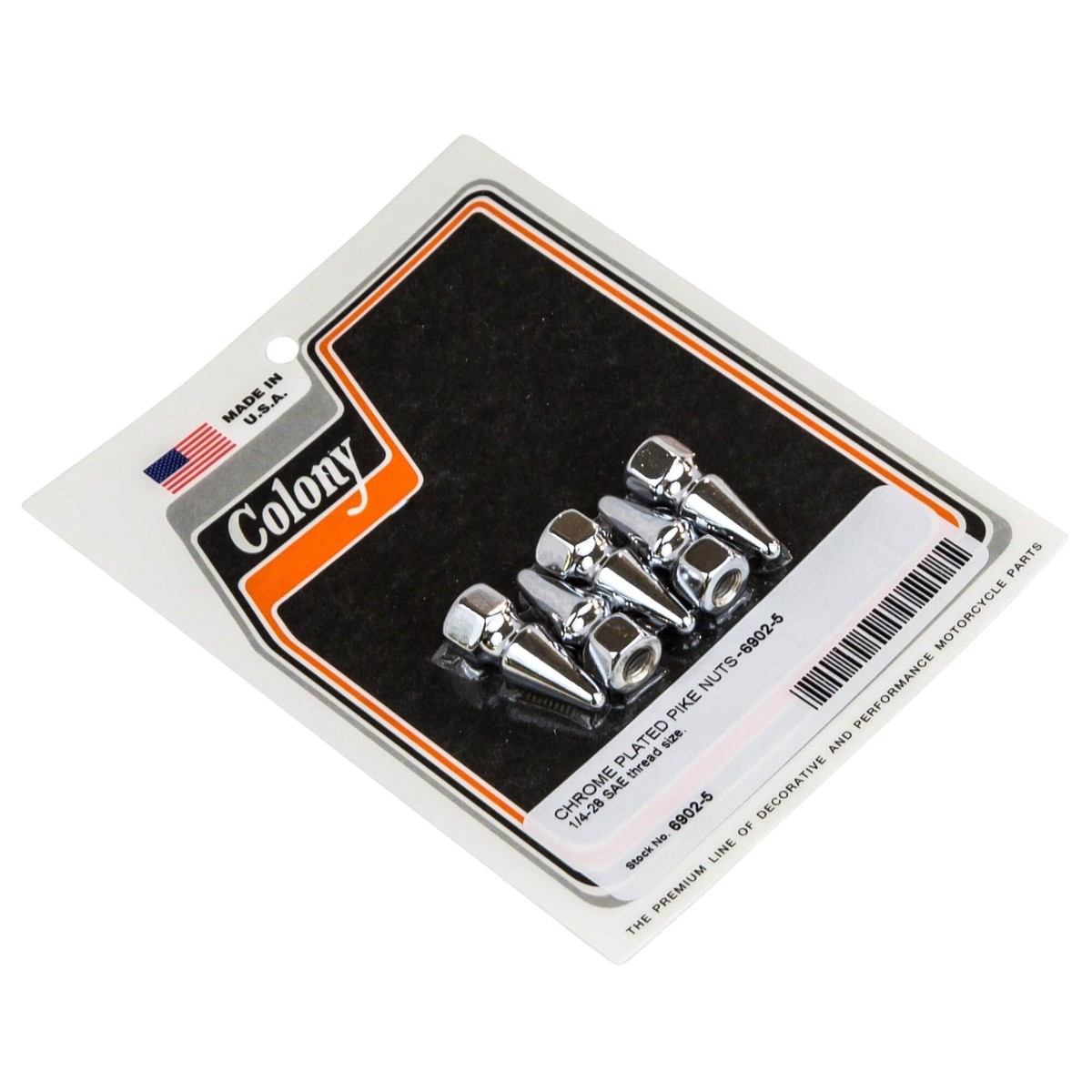 6902-5 14-28 SAE Chrome Plated Pike Nuts - 5 Pack