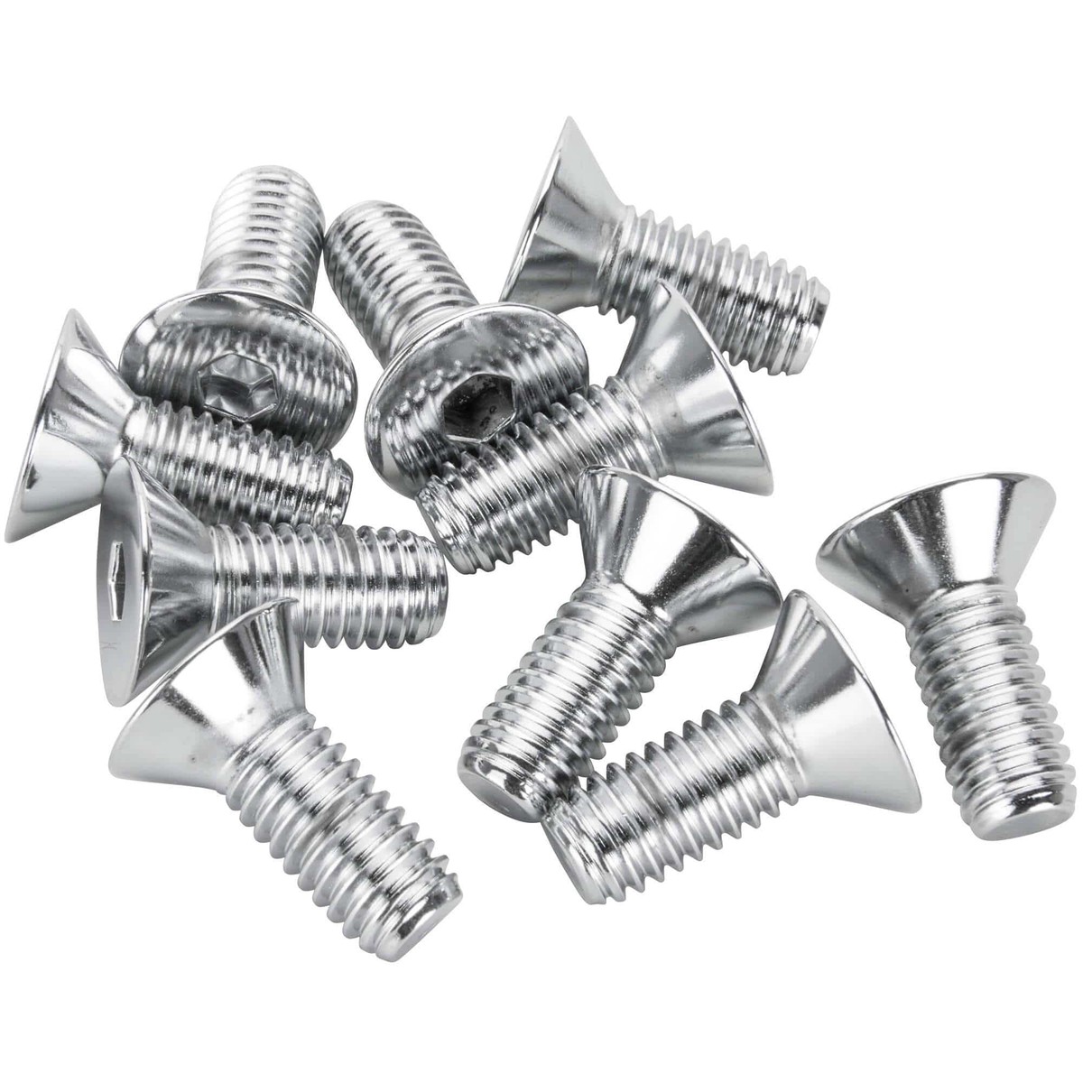 FHS-174 38-16 x 1 length Chrome Flat Head Allen Bolt - 10 Pack