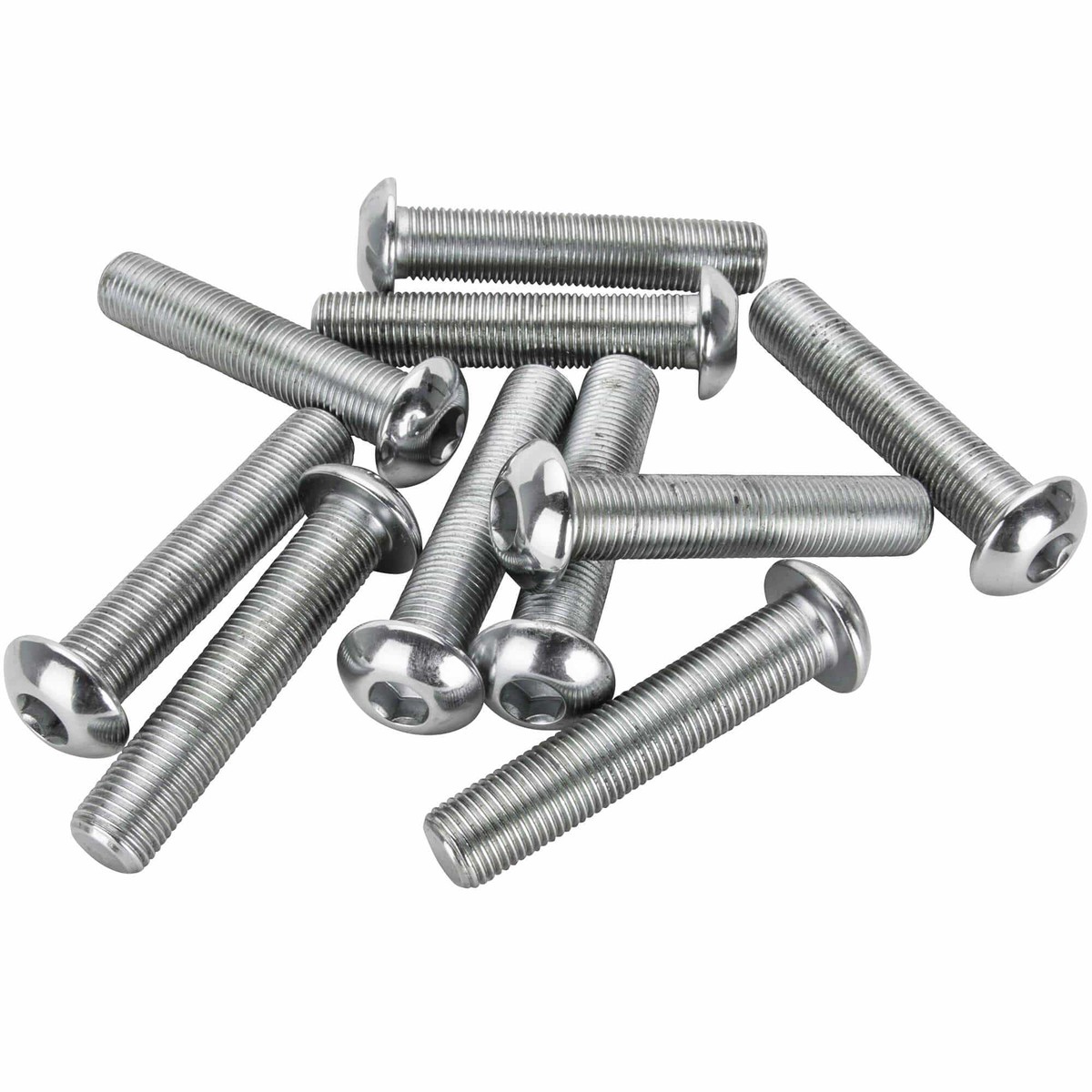 BHC-896 12-20 x 2-12 inch Length Chrome Button Head Allen Bolt - 10 Pack