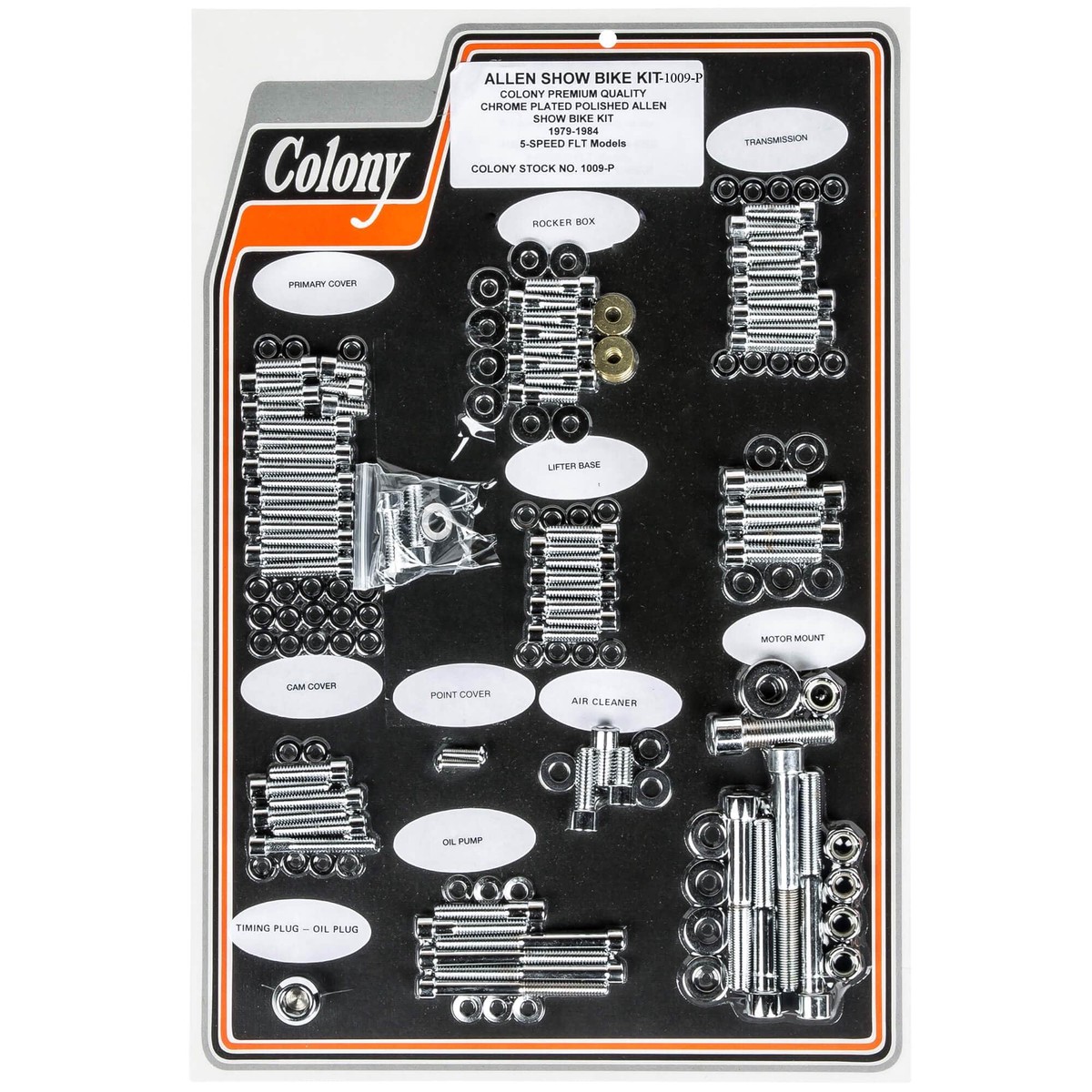 1009-P Complete Show Bike Kit Smooth Allen Hardware 1979-1984 Harley-Davidson FLT 5 Speed - Chrome Plated